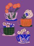 Floral Teacups - Purple-Tara Reed-Art Print