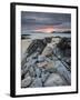 Taransay at Sunset from the Rocky Shore at Scarista, Isle of Harris, Outer Hebrides, Scotland, UK-Lee Frost-Framed Photographic Print