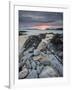 Taransay at Sunset from the Rocky Shore at Scarista, Isle of Harris, Outer Hebrides, Scotland, UK-Lee Frost-Framed Photographic Print