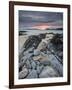 Taransay at Sunset from the Rocky Shore at Scarista, Isle of Harris, Outer Hebrides, Scotland, UK-Lee Frost-Framed Photographic Print