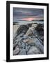 Taransay at Sunset from the Rocky Shore at Scarista, Isle of Harris, Outer Hebrides, Scotland, UK-Lee Frost-Framed Photographic Print