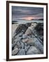 Taransay at Sunset from the Rocky Shore at Scarista, Isle of Harris, Outer Hebrides, Scotland, UK-Lee Frost-Framed Photographic Print