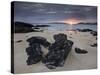 Taransay at Sunset from the Rocky Shore at Scarista, Isle of Harris, Outer Hebrides, Scotland, UK-Lee Frost-Stretched Canvas