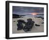 Taransay at Sunset from the Rocky Shore at Scarista, Isle of Harris, Outer Hebrides, Scotland, UK-Lee Frost-Framed Photographic Print