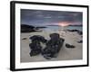 Taransay at Sunset from the Rocky Shore at Scarista, Isle of Harris, Outer Hebrides, Scotland, UK-Lee Frost-Framed Photographic Print