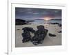 Taransay at Sunset from the Rocky Shore at Scarista, Isle of Harris, Outer Hebrides, Scotland, UK-Lee Frost-Framed Photographic Print