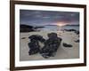 Taransay at Sunset from the Rocky Shore at Scarista, Isle of Harris, Outer Hebrides, Scotland, UK-Lee Frost-Framed Photographic Print