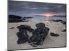 Taransay at Sunset from the Rocky Shore at Scarista, Isle of Harris, Outer Hebrides, Scotland, UK-Lee Frost-Mounted Photographic Print