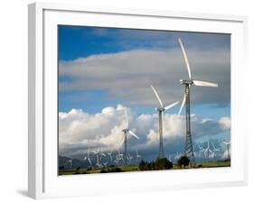 Tararua Wind Farm, Tararua Ranges, near Palmerston North, North Island, New Zealand-David Wall-Framed Photographic Print