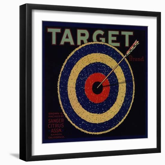 Target Brand - Sanger, California - Citrus Crate Label-Lantern Press-Framed Art Print