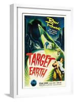 Target Earth, Bottom Right: Richard Denning, Kathleen Crowley (Being Held), 1954-null-Framed Art Print