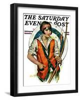 "Target Practice," Saturday Evening Post Cover, October 8, 1927-Ellen Pyle-Framed Giclee Print