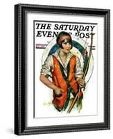 "Target Practice," Saturday Evening Post Cover, October 8, 1927-Ellen Pyle-Framed Giclee Print