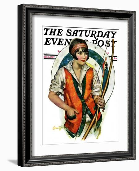 "Target Practice," Saturday Evening Post Cover, October 8, 1927-Ellen Pyle-Framed Giclee Print