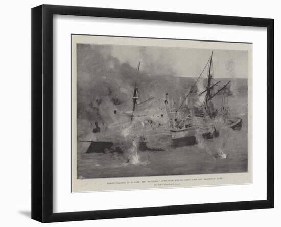 Target Practice Up to Date, the Belleisle after Four Minutes' Firing from the Majestic'S Guns-Fred T. Jane-Framed Giclee Print