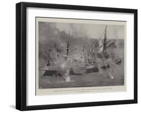 Target Practice Up to Date, the Belleisle after Four Minutes' Firing from the Majestic'S Guns-Fred T. Jane-Framed Giclee Print