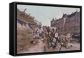 Target Practice-Francois Flameng-Framed Stretched Canvas