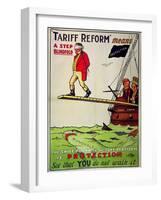 Tariff Reform Means a Step Blindfold', Poster Defending Free Trade Against Attack-null-Framed Giclee Print