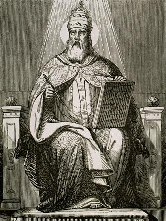 Saint Damasus I, (304-384). Roman Pope (366-384).