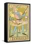 Tarot: 1 Le Bateleur, The Juggler-Oswald Wirth-Framed Stretched Canvas