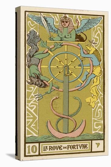 Tarot: 10 La Roue de Fortune, The Wheel of Fortune-Oswald Wirth-Stretched Canvas