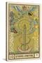 Tarot: 10 La Roue de Fortune, The Wheel of Fortune-Oswald Wirth-Stretched Canvas