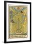 Tarot: 10 La Roue de Fortune, The Wheel of Fortune-Oswald Wirth-Framed Art Print