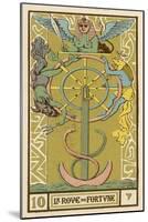 Tarot: 10 La Roue de Fortune, The Wheel of Fortune-Oswald Wirth-Mounted Art Print