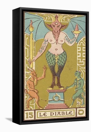 Tarot: 15 Le Diable, The Devil-Oswald Wirth-Framed Stretched Canvas