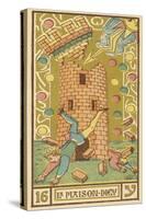 Tarot: 16 La Maison Dieu, The Tower-Oswald Wirth-Stretched Canvas