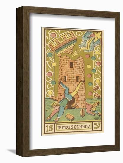 Tarot: 16 La Maison Dieu, The Tower-Oswald Wirth-Framed Photographic Print