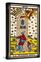 Tarot: 16 La Maison Dieu, The Tower-null-Stretched Canvas