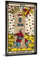 Tarot: 16 La Maison Dieu, The Tower-null-Mounted Art Print