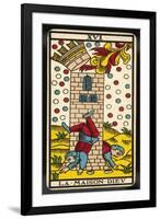 Tarot: 16 La Maison Dieu, The Tower-null-Framed Art Print