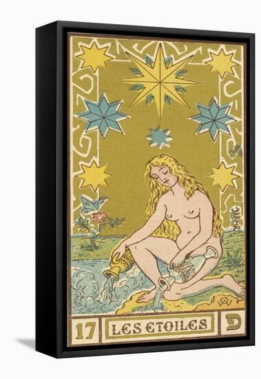 Tarot: 17 Les Etoiles, The Stars-Oswald Wirth-Framed Stretched Canvas