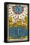 Tarot: 18 La Lune, The Moon-null-Framed Stretched Canvas