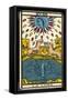 Tarot: 18 La Lune, The Moon-null-Framed Stretched Canvas