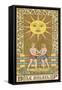 Tarot: 19 Le Soleil, The Sun-Oswald Wirth-Framed Stretched Canvas