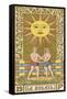 Tarot: 19 Le Soleil, The Sun-Oswald Wirth-Framed Stretched Canvas