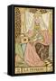 Tarot: 2 La Papesse, The Female Pope-Oswald Wirth-Framed Stretched Canvas