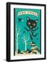 Tarot Card Cat: The Fool-Jazzberry Blue-Framed Art Print