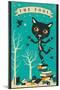 Tarot Card Cat: The Fool-Jazzberry Blue-Mounted Art Print