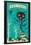 Tarot Card Cat: The Fool-Jazzberry Blue-Framed Art Print