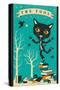 Tarot Card Cat: The Fool-Jazzberry Blue-Stretched Canvas