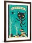 Tarot Card Cat: The Fool-Jazzberry Blue-Framed Art Print