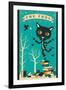 Tarot Card Cat: The Fool-Jazzberry Blue-Framed Art Print