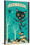 Tarot Card Cat: The Fool-Jazzberry Blue-Mounted Art Print