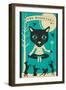 Tarot Card Cat: The Magician-Jazzberry Blue-Framed Art Print