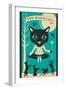 Tarot Card Cat: The Magician-Jazzberry Blue-Framed Art Print