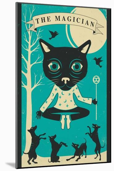 Tarot Card Cat: The Magician-Jazzberry Blue-Mounted Art Print